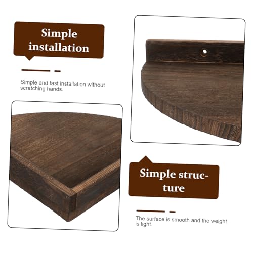 LOORGVEL Dreieckiges Wandregal aus Langlebigem Holz Schwebendes Wandboard mit Rustikalem Design Stabiles Hängeregal für Wohnzimmer Schlafzimmer Küche Vielseitiges Eckregal zur Dekoration von LOORGVEL