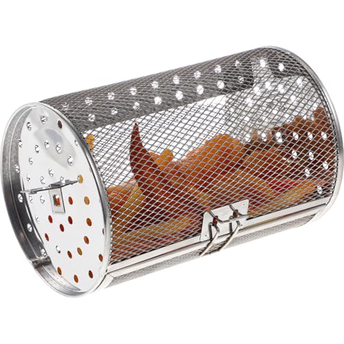 LOORGVEL Edelstahl Air Fryer Grillkorb mit Drehspieß Rostfrei Hitzebeständig mit Beweglicher Tür und Quadratischem für Drehstab für Backofen und Luftfritteuse Silber LOORGVEL Edelstahl Air Fryer Grillkorb mit Drehspieß Rostfrei Hitzebeständig mit Beweglicher Tür und Quadratischem für Drehstab für Backofen und Luftfritteuse Silber von LOORGVEL