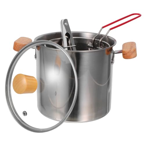 LOORGVEL Edelstahl Fritteuse mit Korb Doppelgriff Kompakt Sicher gegen Ölspritzer für Kleine Küchen und Familien Langlebig Einfacher Reinigung Vielseitig zum Braten Kochen Schmoren von LOORGVEL