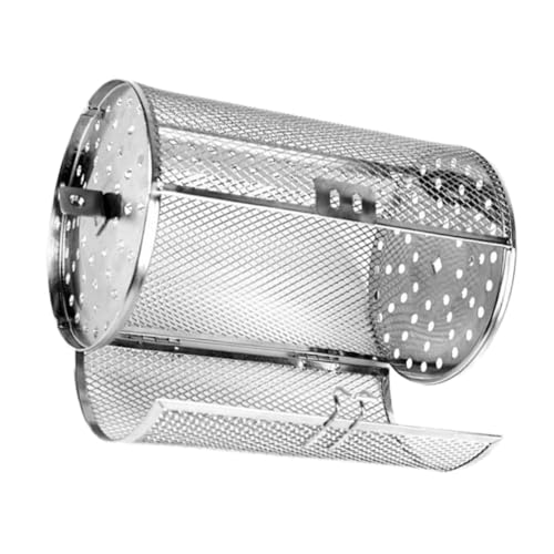 LOORGVEL Edelstahl Grillkäfig Rostfrei Drehfunktion mit Tür für Backofen Geeignet zum Rösten von Erdnüssen Kastanien und Süßkartoffeln Praktisches Grillzubehör für Elektrischen Ofen von LOORGVEL
