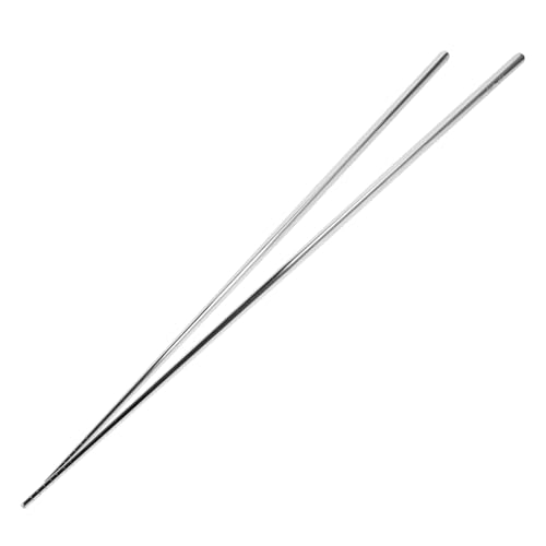 LOORGVEL Edelstahl Lange Essstäbchen Wiederverwendbare Hitzebeständige Küchenstäbchen für Kochen und Servieren Rutschfest Robust für Ramen und Hausgebrauch von LOORGVEL