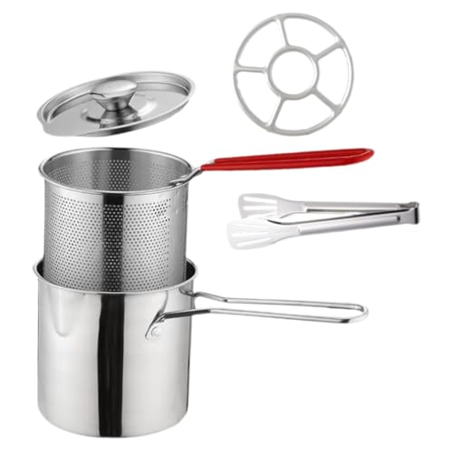 LOORGVEL Edelstahl Mini Frittierpot mit Korb und Deckel Gleichmäßige Hitzeverteilung Vielseitig für Induktionsherde Leicht Abnehmbarer Frittierkorb für Garnelen Hähnchen und Pommes LOORGVEL Edelstahl Mini Frittierpot mit Korb und Deckel Gleichmäßige Hitzeverteilung Vielseitig für Induktionsherde Leicht Abnehmbarer Frittierkorb für Garnelen Hähnchen und Pommes von LOORGVEL