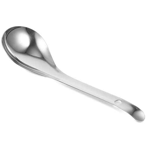 LOORGVEL Edelstahl Reislöffel mit Langem Griff Ergonomischer Haushaltsschöpflöffel Rostfrei Langlebig Hygienisch für Küche und Home Cooking Einfach zu Reinigen Silberfarben LOORGVEL Edelstahl Reislöffel mit Langem Griff Ergonomischer Haushaltsschöpflöffel Rostfrei Langlebig Hygienisch für Küche und Home Cooking Einfach zu Reinigen Silberfarben von LOORGVEL