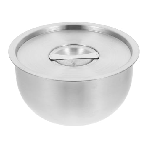 LOORGVEL Edelstahl Schüssel mit Deckel Rostfreier Stahl Food Bowl Vielseitige Dampfschüssel für Eier Suppe Babynahrung Geeignet für Küche Hotel Camping Langlebig und Sicher von LOORGVEL