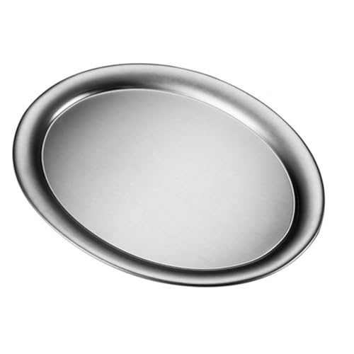 LOORGVEL Edelstahl Servierplatte Oval Vielseitiges Stapelbares Snack und Dampfgarer Tablett für Fisch Steak Obst Leicht zu Reinigen Robust und Platzsparend Küche von LOORGVEL