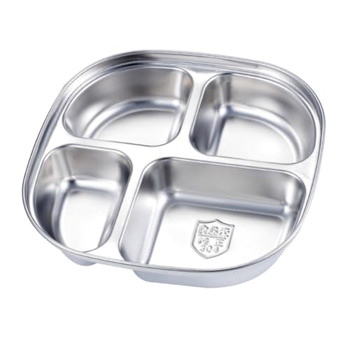 LOORGVEL Edelstahl Speise Teller mit Unterteilung Quadratisch Fächer Langlebiger Lunch Compartment Tray Glatte Kanten Praktische Speiseplatte für Erwachsene Bpa Frei Wiederverwendbar LOORGVEL Edelstahl Speise Teller mit Unterteilung Quadratisch Fächer Langlebiger Lunch Compartment Tray Glatte Kanten Praktische Speiseplatte für Erwachsene Bpa Frei Wiederverwendbar von LOORGVEL