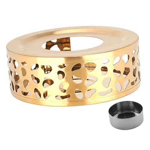 LOORGVEL Edelstahl Teekannen Stövchen Teewärmer mit Teelichthalter Tragbarer Langlebiger Wärmeisolierender Kannenwärmer für Tee Freunde Leicht und Platzsparend Glatte Oberfläche Rostfrei von LOORGVEL