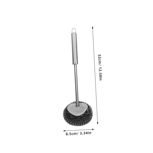LOORGVEL Edelstahl Topfbürste mit Ergonomischem Langgriff Kratzfrei und Robust Vielseitiger Küchenreiniger für Töpfe Pfannen und Kochgeschirr Komfortable Handhabung Langlebig und Sicher für von LOORGVEL
