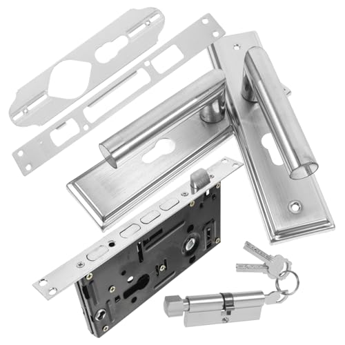 LOORGVEL Edelstahl Türgriff Set mit Schloss Langlebig Poliert Leiser Innen Außentürgriff Inklusive Schlüssel Einfache Montage Modernes Design LOORGVEL Edelstahl Türgriff Set mit Schloss Langlebig Poliert Leiser Innen Außentürgriff Inklusive Schlüssel Einfache Montage Modernes Design von LOORGVEL