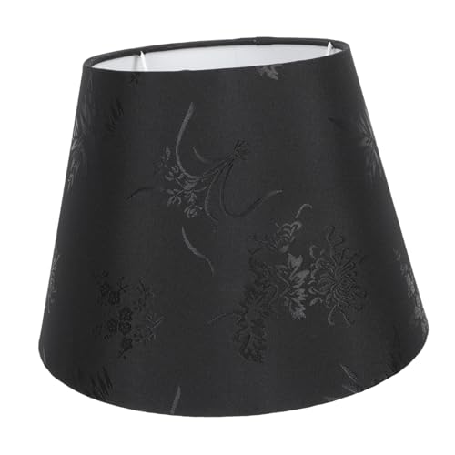 LOORGVEL Eleganter Schwarzer Stoff Lampenschirm mit Feiner Jacquard stickerei Dekorativ und Warm Geeignet für Leuchten Stilvolle Tischlampe für Wohnzimmer Schlafzimmer Büro und LOORGVEL Eleganter Schwarzer Stoff Lampenschirm mit Feiner Jacquard stickerei Dekorativ und Warm Geeignet für Leuchten Stilvolle Tischlampe für Wohnzimmer Schlafzimmer Büro und von LOORGVEL