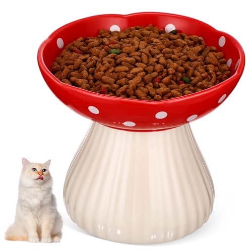 LOORGVEL Erhöhter Keramik Katzennapf Pilzform rutschfest und Kippsicher Flach und Breit gegen Schnurrhaarmüdigkeit Leicht zu Reinigen für Kleine Katzen und Haustiere LOORGVEL Erhöhter Keramik Katzennapf Pilzform rutschfest und Kippsicher Flach und Breit gegen Schnurrhaarmüdigkeit Leicht zu Reinigen für Kleine Katzen und Haustiere von LOORGVEL