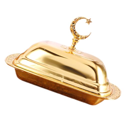 LOORGVEL Europäische Butterdose mit Deckel aus Metall Vintage Stil Butterbehälter Servierplatte für Butter Käse und Desserts Vielseitig für Küche Party Restaurant Deko Tablett LOORGVEL Europäische Butterdose mit Deckel aus Metall Vintage Stil Butterbehälter Servierplatte für Butter Käse und Desserts Vielseitig für Küche Party Restaurant Deko Tablett von LOORGVEL