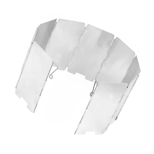 LOORGVEL Faltbarer Aluminium Windschutz für Campingkocher mit Tragetasche Windschutzscheibe für Outdoor Gasgrill Winddicht Leicht und Platzsparend für Picknick Wandern Bbq von LOORGVEL