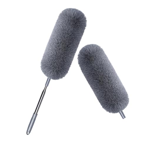 LOORGVEL Flexibler Staubwedel mit Teleskopstiel Waschbarer Hausstaubwedel für Gründliche von Möbeln Ecken Elektronik Teiliges mit Ersatzkopf Leichter Handstaubbesen für Haushalt von LOORGVEL