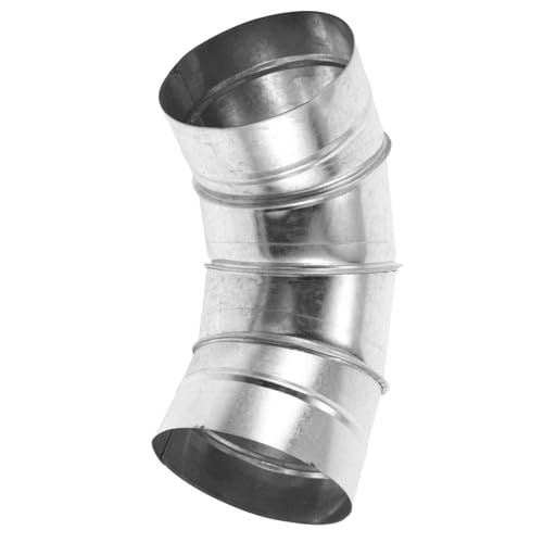 LOORGVEL Galvanisierter Bogen Kaminrohr aus Eisen Kompakter Ofen Küchenlüftungsanschluss Platzsparender Flanschadapter für Abzugshauben und Abluftsysteme Vielseitig Einsetzbar für Wohn von LOORGVEL