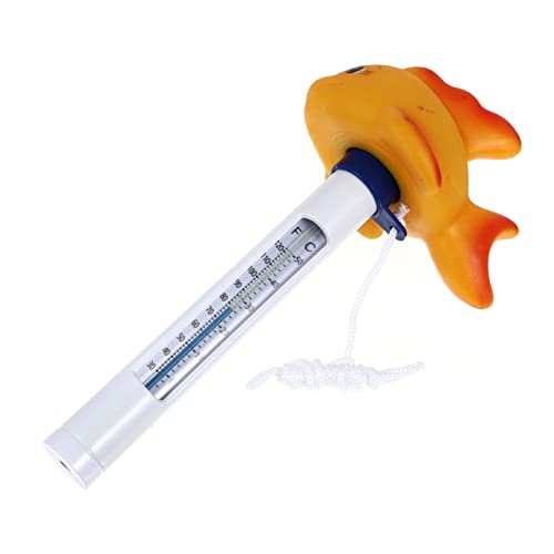 LOORGVEL Goldfischthermometer Pooltemperaturthermometer Schwimmendes Poolwasserthermometer Schwimmthermometer Schwimmbadthermometer Wassertemperaturthermometer Kunststoff Orange von LOORGVEL