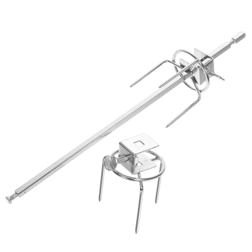 LOORGVEL Grillspieß Achsen Hendlspieß Drehbar Hochtemperaturbeständig Für Ofen BBQ Küchenhelfer Für Gleichmäßiges Garen Von Fleisch Und Geflügel von LOORGVEL