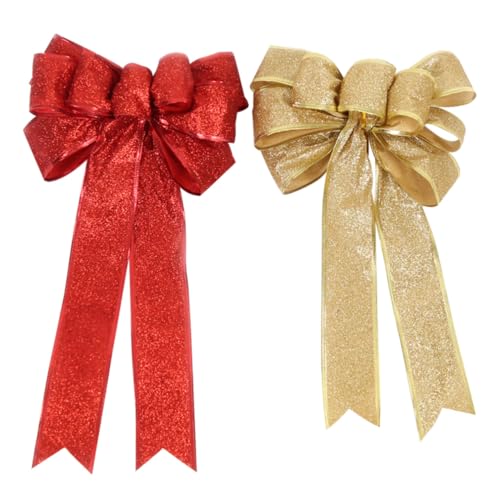 LOORGVEL Große Weihnachtsbaum Schleifen Rot Gold Glänzend Schleifen Dekoration Geschenkbox Deko Weihnachtsdeko Kreative Weiche für DIY und Festliche Anlässe LOORGVEL Große Weihnachtsbaum Schleifen Rot Gold Glänzend Schleifen Dekoration Geschenkbox Deko Weihnachtsdeko Kreative Weiche für DIY und Festliche Anlässe von LOORGVEL