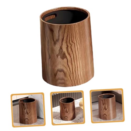 LOORGVEL Großer Runder mit Rustikalem Holzmaserungsdesign Einfacher Abfallbehälter für Büro Wohnzimmer Küche und Badezimmer Geräumiger Papierkorb für Vielseitige Nutzung LOORGVEL Großer Runder mit Rustikalem Holzmaserungsdesign Einfacher Abfallbehälter für Büro Wohnzimmer Küche und Badezimmer Geräumiger Papierkorb für Vielseitige Nutzung von LOORGVEL