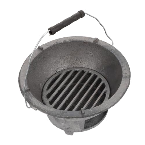 LOORGVEL Gusseisen Bbq Grillofen Kompakt Tragbar Langlebig Outdoor Holzkohlegrill Garten Camping Grillgerät Robust Praktisch von LOORGVEL