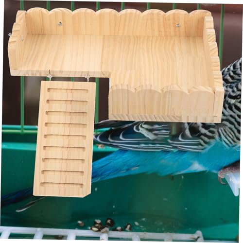 LOORGVEL Hamster Holzplattform mit Leiter Teiliges Natürliche Kleintierleiter für Zwerghamster Käfig Einfach zu Montieren Glatte Oberfläche für Kleintieraktivität von LOORGVEL