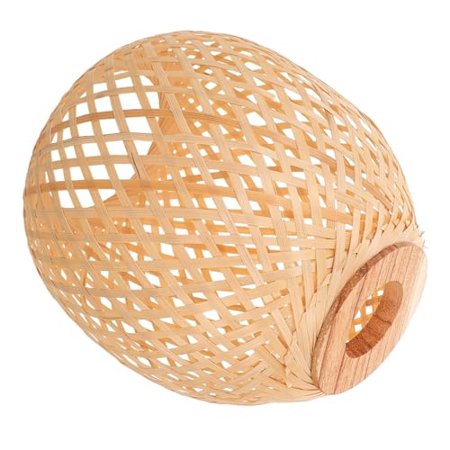 LOORGVEL Handgefertigter Lampenschirm Hängend Vintage Retro Stil Pendelleuchte Abdeckung Leichtes Geflochtenes Lampencover Für Küche Esszimmer Øcm ohne Stromkabel von LOORGVEL