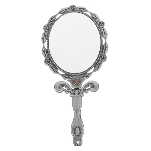 LOORGVEL Handspiegel Vintage Klappbar Kompaktspiegel Schminkspiegel Klein Tragbar Für Damen Reise Kosmetikspiegel Dekorativer Handheld Spiegel Mit Glatter Oberfläche von LOORGVEL