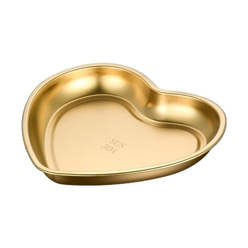 LOORGVEL Herzförmiger Snackteller aus Edelstahl Kleine Dessertplatte Multifunktionale Servierplatte für Barbecue und Snacks Goldfarben Langlebig und Dekorativ Wiederverwendbar LOORGVEL Herzförmiger Snackteller aus Edelstahl Kleine Dessertplatte Multifunktionale Servierplatte für Barbecue und Snacks Goldfarben Langlebig und Dekorativ Wiederverwendbar von LOORGVEL