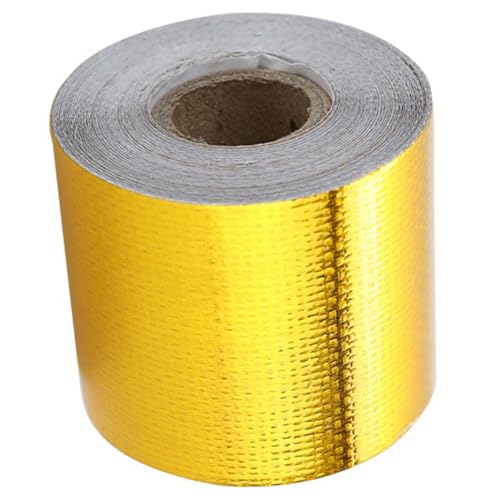 LOORGVEL Hitzebeständiges Aluminium Klebeband Gold Industrie Reparaturband für Rohrisolierung Dichtungsband Selbstklebend Langlebig Vielseitig für Lüftung und Heizungsrohre von LOORGVEL