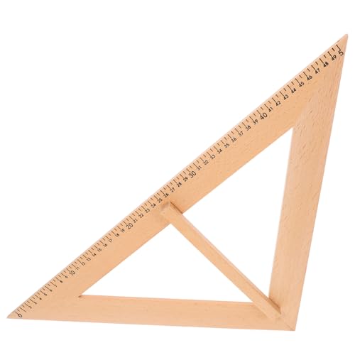 LOORGVEL Holz Dreieckmessgerät für Unterricht mit Griff Großes Geometrisches Lehrmittel Benutzerfreundliches Robustes Messlineal für Lehrer und Schüler Werkzeug zum Veranschaulichen von LOORGVEL