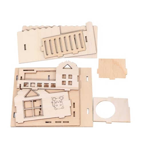 LOORGVEL Holz Hamsterhaus Doppelstock mit Rampe Natürliche Holzvilla als Gemütliches Haustierhaus Sicherer Kauspielplatz DIY Dekorierbar Robust und Geruchsfrei für Kleine Hamster LOORGVEL Holz Hamsterhaus Doppelstock mit Rampe Natürliche Holzvilla als Gemütliches Haustierhaus Sicherer Kauspielplatz DIY Dekorierbar Robust und Geruchsfrei für Kleine Hamster von LOORGVEL