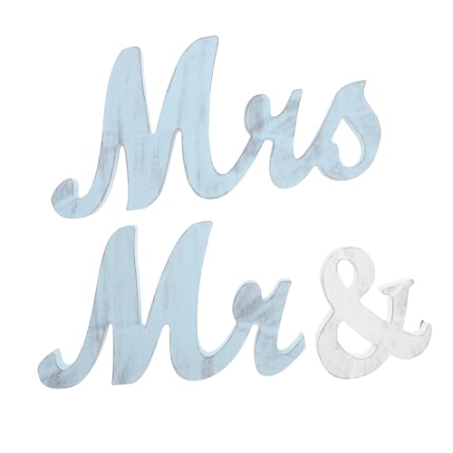 LOORGVEL Holz Mr Mrs Zeichen Vintage-stil Langlebig Dekorativ für Hochzeit und Jubiläum Tischdekoration Vielseitig Einsetzbar Einfache Handhabung für Feier und Zuhause von LOORGVEL