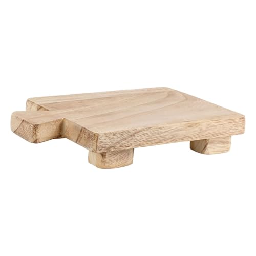 LOORGVEL Holz Seifenhalter mit Pedestal Stabiles Aufbewahrungsregal für Badezimmer und Küche Robustes Holz Tablett für Saubere Trockene Seifen Platzsparender Dekoständer für Waschbecken von LOORGVEL