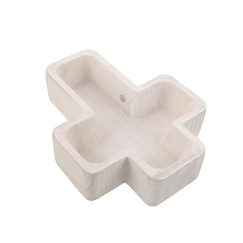 LOORGVEL Holz Serviertablett Kreuzförmig Nachhaltiges Holzschälchen für Snacks und Obst Vielseitiges Rustikales Holztablett für Süßigkeiten Dekoratives Holz Appetizer Platte für Zuhause und von LOORGVEL