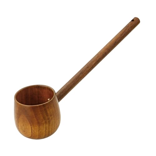 LOORGVEL Holzkelle mit Langem Griff Ergonomisch Geformt Glatte Oberfläche Langlebig und Vielseitig für Küche Teestube Garten Geeignet Praktischer Wasserschöpfer aus Holz für Haushalt und von LOORGVEL