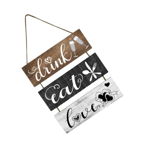 LOORGVEL Holzschild Küchen Türschild Hängend aus Robustem Holz Langlebig und Formstabil Dekoratives Wandbild für Esszimmer und Restaurant Natürliche Holzoptik Sicheres Material für Zuhause von LOORGVEL