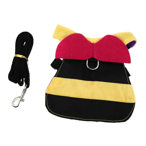 LOORGVEL Kaninchen Geschirr und Leine Verstellbares Kleines Hasengeschirr aus Langlebigem Material Bequemes Bunny Vest Harness für Drinnen und Draußen Süßes Design für Haustierfreunde von LOORGVEL