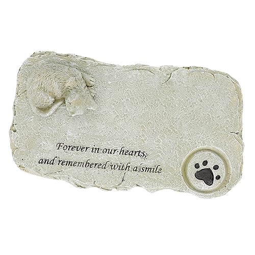 LOORGVEL Katze Gedenkstein aus Langlebigem Harz Personalisierbarer Grabstein für Haustier Wetterfeste Tiergrabdeko für Garten Tröstendes Andenken an Verstorbene Katzen Handgefertigte von LOORGVEL