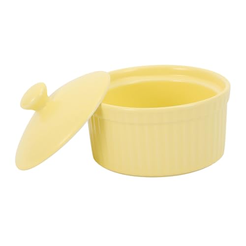 LOORGVEL Keramik Backschüssel mit Deckel Stabile Wasserdichte Pudding und Salatschale aus Hochwertiger Porzellan Keramik Vielseitig für Frucht und Auflaufgerichte Spülmaschinenfest und von LOORGVEL
