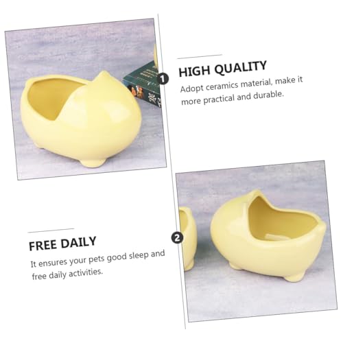 LOORGVEL Keramik Hamster Badewanne Haustierbadewanne Sommer Kühlendes Schlafhaus Kleintier Gehege mit Praktischem Design für Hamster und Kleine Haustiere von LOORGVEL