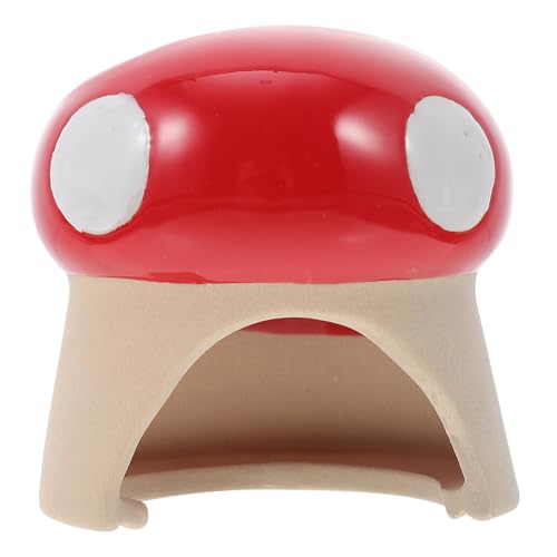 LOORGVEL Keramik Hamsterhaus Pilzförmiges Versteck Nest Haustier Versteck Kühles Langlebiges Hamsternest für Zwerghamster und Kleine Nager mit Sicherem Rückzugsort von LOORGVEL