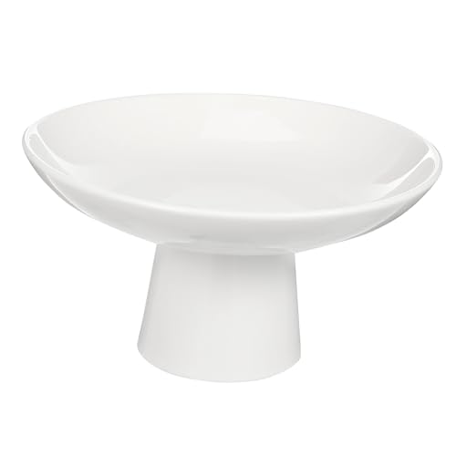 LOORGVEL Keramik Obstschale mit Fuß Rutschfester Sockel Vielseitige Servierschale für Obst Snacks und Desserts Dekoratives Fuß Tablett für Küche Restaurant und Festliche Anlässe von LOORGVEL