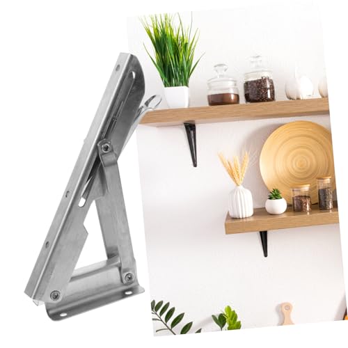 LOORGVEL Klappbare Schwerlast wandwinkel aus Edelstahl Faltbarer Dreieck regalträger Platzsparende Robuste Metallhalterung für Regalböden in Haushalt Werkstatt Büro und Kellerraum von LOORGVEL