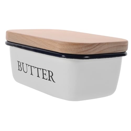 LOORGVEL Kleine Emaille Butterdose mit Holzdeckel Langlebige Butteraufbewahrung Luftdichte Frischhaltebox für Butter und Käse Vielseitig für Haushalt und Familienfeiern Stilvolles LOORGVEL Kleine Emaille Butterdose mit Holzdeckel Langlebige Butteraufbewahrung Luftdichte Frischhaltebox für Butter und Käse Vielseitig für Haushalt und Familienfeiern Stilvolles von LOORGVEL