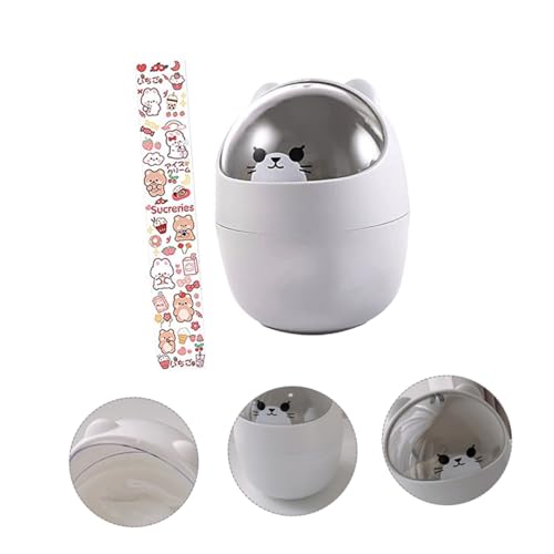 LOORGVEL Kleiner Desktop Mülleimer Cartoon Mülltonne mit Deckel Mini Tischabfalleimer für Büro Kinderzimmer Multifunktionale Schreibtisch Aufbewahrungsbox mit Zufälligen Aufklebern LOORGVEL Kleiner Desktop Mülleimer Cartoon Mülltonne mit Deckel Mini Tischabfalleimer für Büro Kinderzimmer Multifunktionale Schreibtisch Aufbewahrungsbox mit Zufälligen Aufklebern von LOORGVEL
