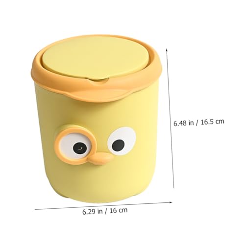 LOORGVEL Kleiner Desktop mülleimer mit Deckel Cartoon Design Niedlicher Tischabfalleimer für Büro und Zuhause Geruchsdichter Papierkorb mit Einfacher Müllentnahme Gelb LOORGVEL Kleiner Desktop mülleimer mit Deckel Cartoon Design Niedlicher Tischabfalleimer für Büro und Zuhause Geruchsdichter Papierkorb mit Einfacher Müllentnahme Gelb von LOORGVEL