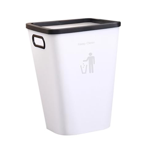 LOORGVEL Kleiner Mülleimer Weiß Kunststoff Abfallbehälter für Küche Bad Schlafzimmer Kompakter Müllkorb Platzsparend Vielseitig Einsetzbar für Haushalt Büro von LOORGVEL