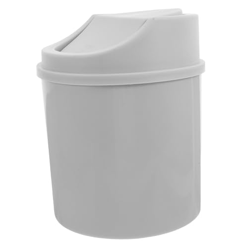 LOORGVEL Kleiner Mülleimer mit Schwingdeckel Mini Tischabfalleimer Kompakter Papierkorb für Büro Schlafzimmer Badezimmer Platzsparend Modernes Design von LOORGVEL