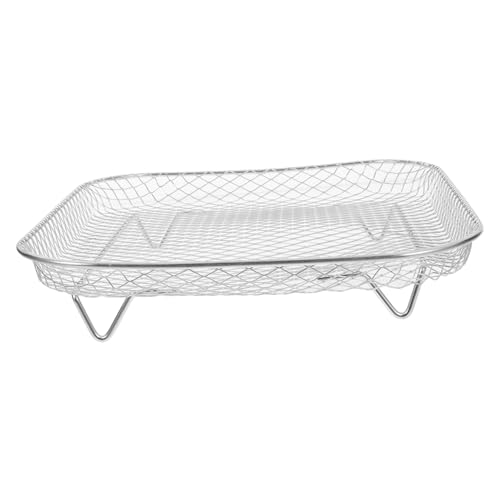 LOORGVEL Kleines Quadratisches Grillrost aus Edelstahl Luftzirkulierendes Toast Dörrgestell Gleichmäßige Hitzeverteilung für Heißluftfritteuse Vielseitig als Dampf Campinggrill Nutzbar von LOORGVEL