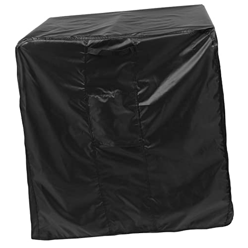 LOORGVEL Klimahaube Holzkohle im Freien Klimaanlagenabdeckung wasserdichte Abdeckungen schützend tischdecken Möbelabdeckung klimaanlage schutzhülle Tischtuch Polyester Schwarz von LOORGVEL